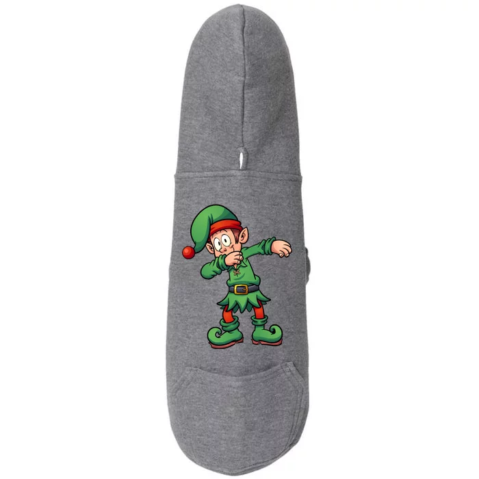 Dabbing Elf Christmas Santa Hat Doggie 3-End Fleece Hoodie