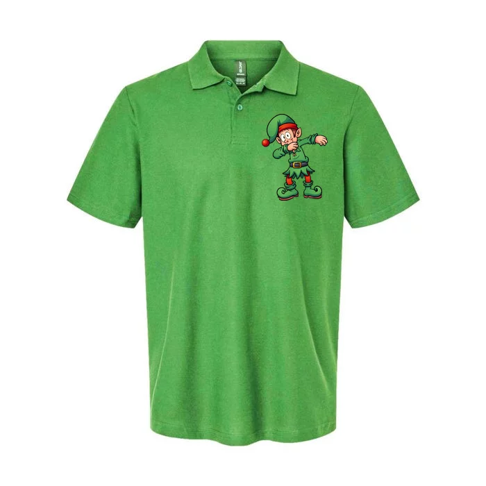 Dabbing Elf Christmas Santa Hat Softstyle Adult Sport Polo