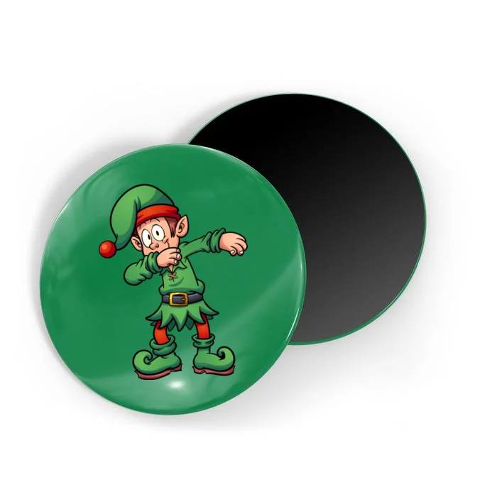 Dabbing Elf Christmas Santa Hat Magnet