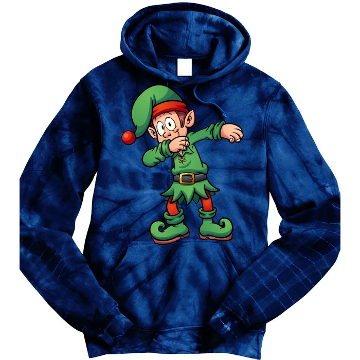 Dabbing Elf Christmas Santa Hat Tie Dye Hoodie