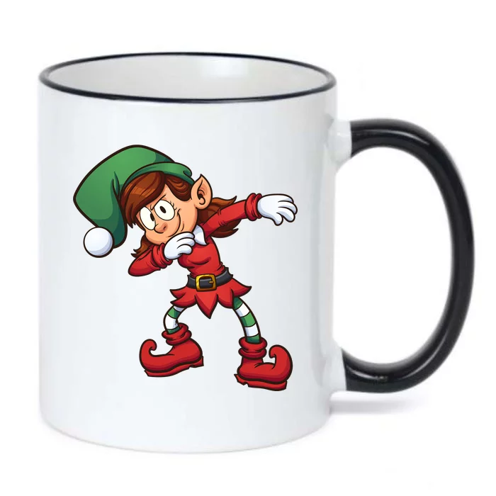 Dabbing Elf Cute Funny Christmas Black Color Changing Mug