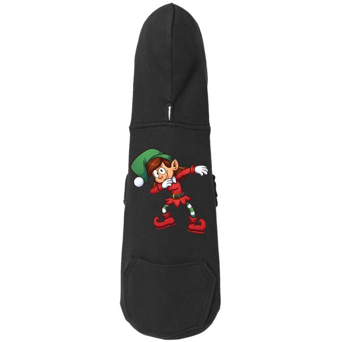 Dabbing Elf Cute Funny Christmas Doggie 3-End Fleece Hoodie