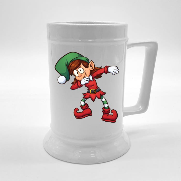 Dabbing Elf Cute Funny Christmas Front & Back Beer Stein