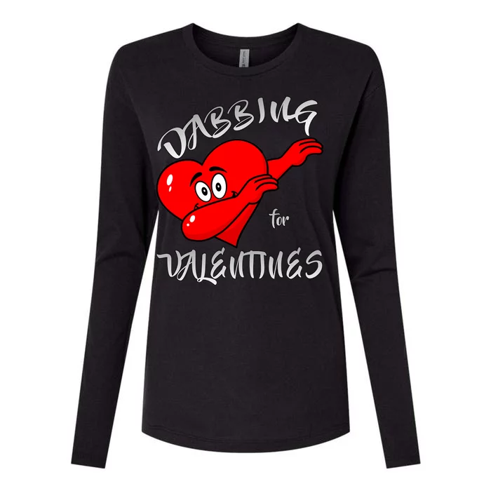 Dabbing For Love Valentines Day Heart Womens Cotton Relaxed Long Sleeve T-Shirt