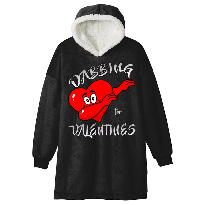 Dabbing For Love Valentines Day Heart Hooded Wearable Blanket