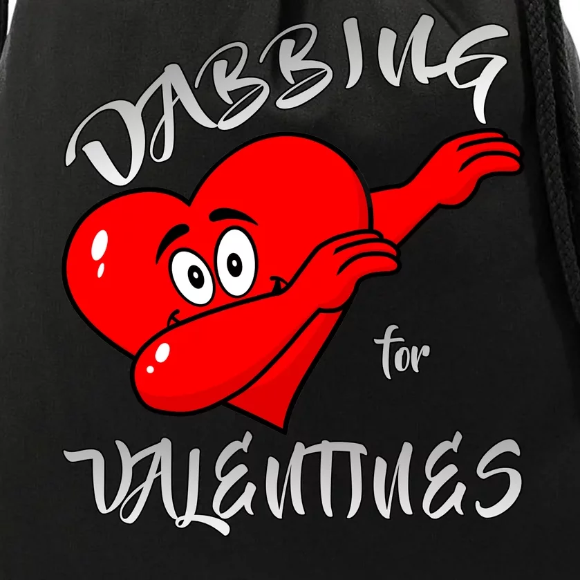 Dabbing For Love Valentines Day Heart Drawstring Bag