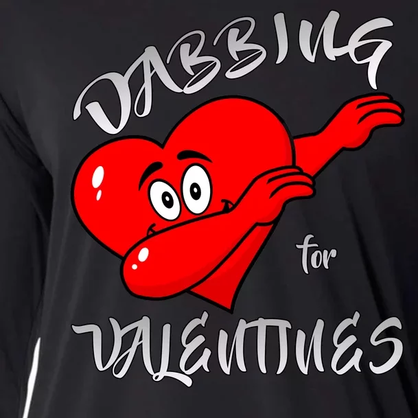 Dabbing For Love Valentines Day Heart Cooling Performance Long Sleeve Crew