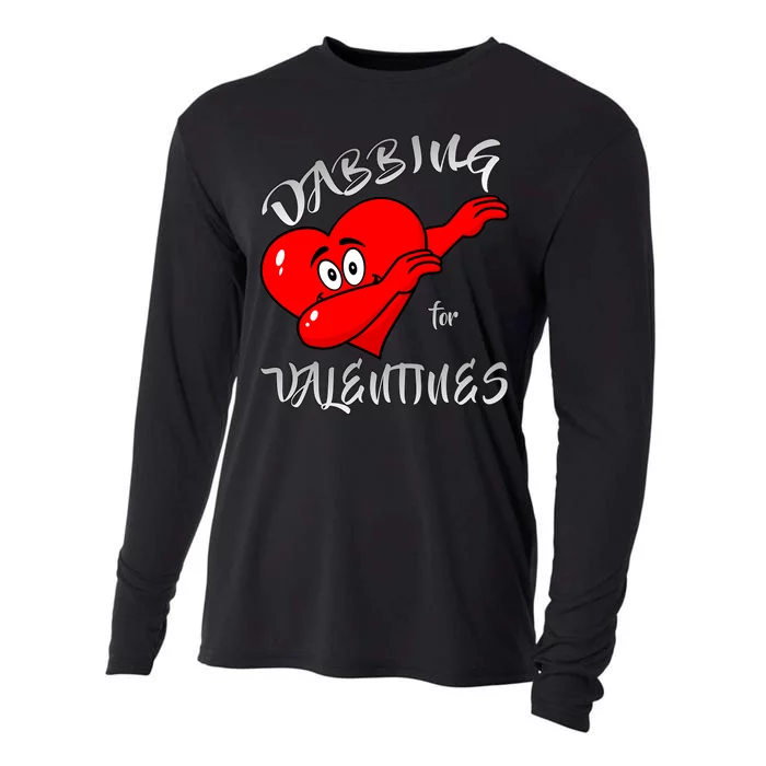 Dabbing For Love Valentines Day Heart Cooling Performance Long Sleeve Crew