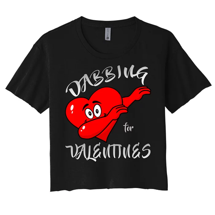 Dabbing For Love Valentines Day Heart Women's Crop Top Tee