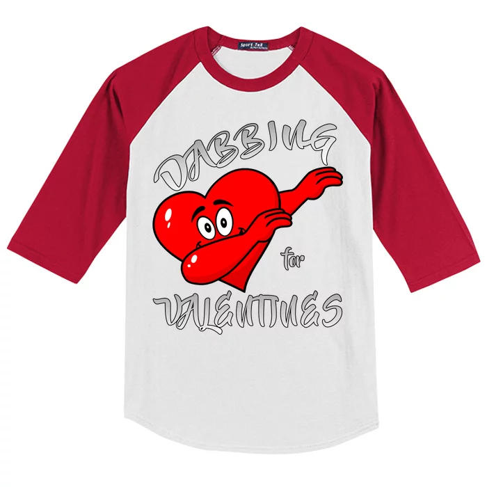 Dabbing For Love Valentines Day Heart Kids Colorblock Raglan Jersey