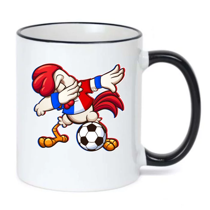 Dabbing French Soccer Rooster Black Color Changing Mug