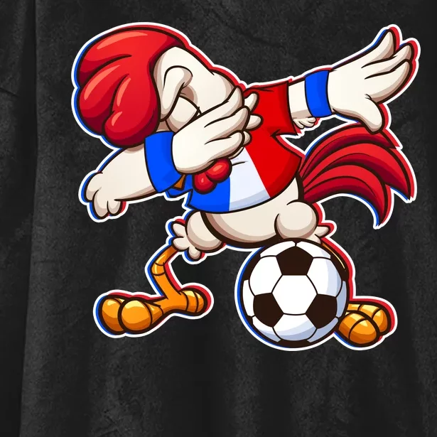 Dabbing French Soccer Rooster Hooded Wearable Blanket