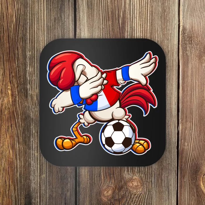 Dabbing French Soccer Rooster Coaster