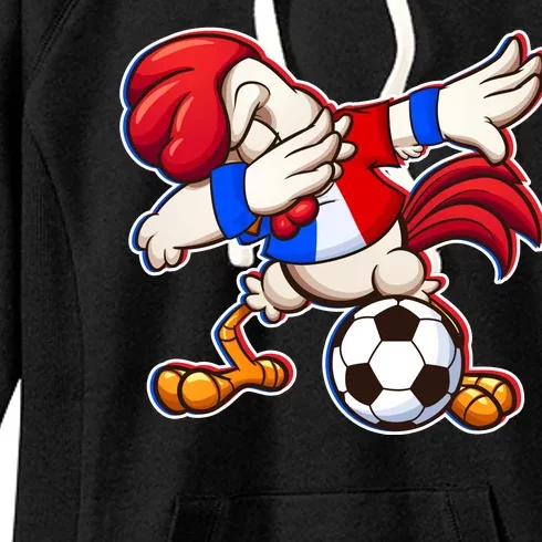 Dabbing French Soccer Rooster Women's Fleece Hoodie