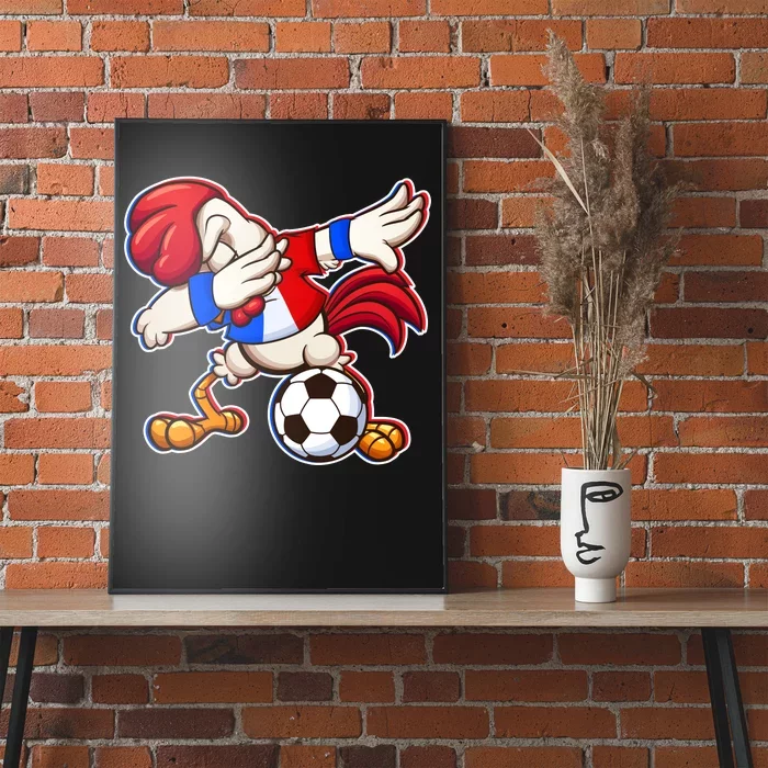 Dabbing French Soccer Rooster Poster