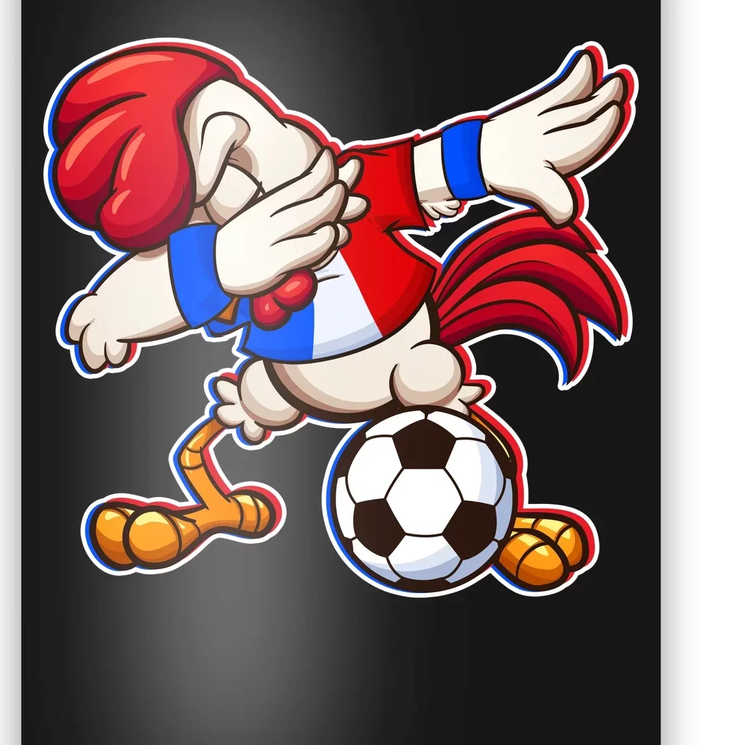 Dabbing French Soccer Rooster Poster