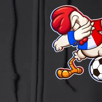 Dabbing French Soccer Rooster Full Zip Hoodie