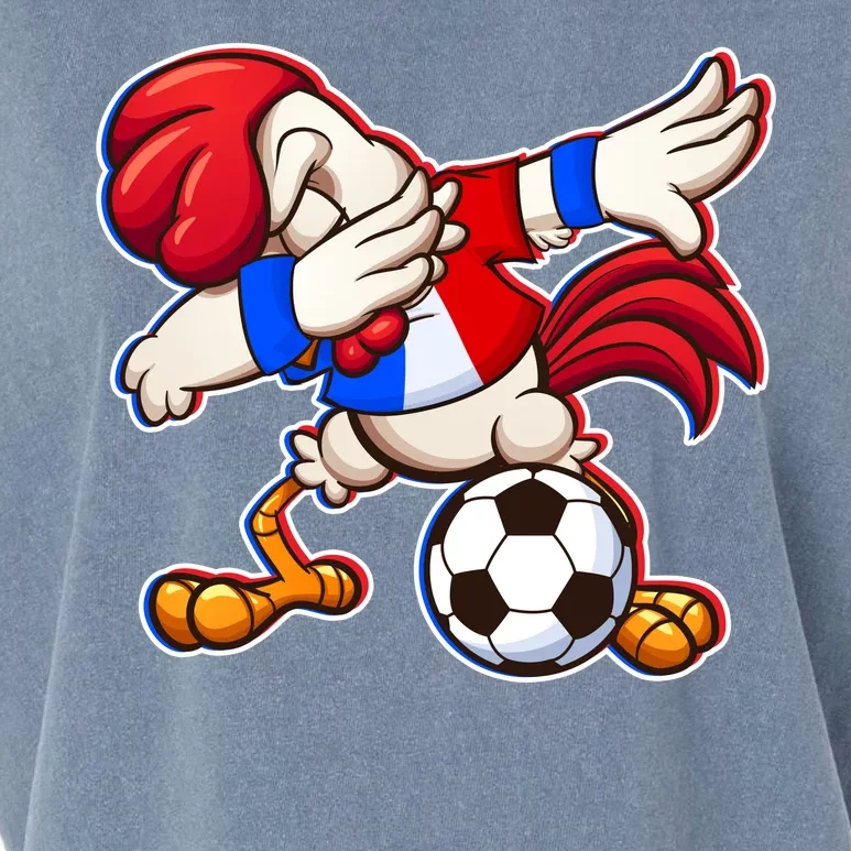 Dabbing French Soccer Rooster Garment-Dyed Women's Muscle Tee