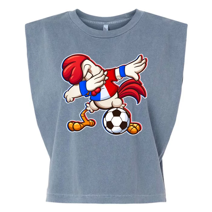 Dabbing French Soccer Rooster Garment-Dyed Women's Muscle Tee