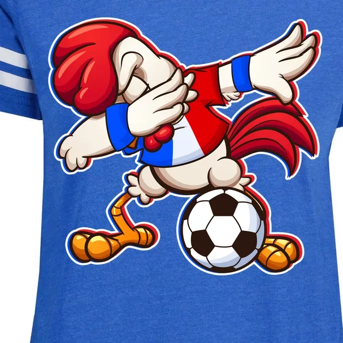 Dabbing French Soccer Rooster Enza Ladies Jersey Football T-Shirt