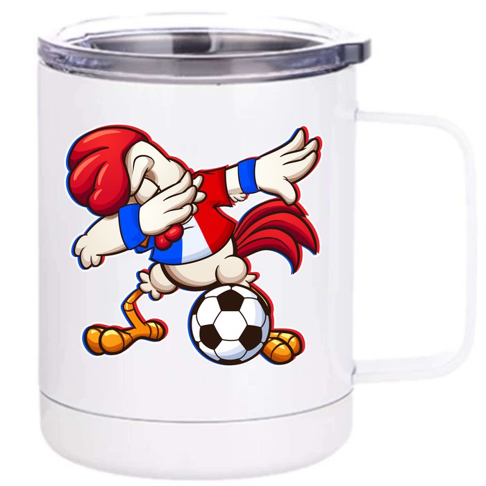 Dabbing French Soccer Rooster Front & Back 12oz Stainless Steel Tumbler Cup