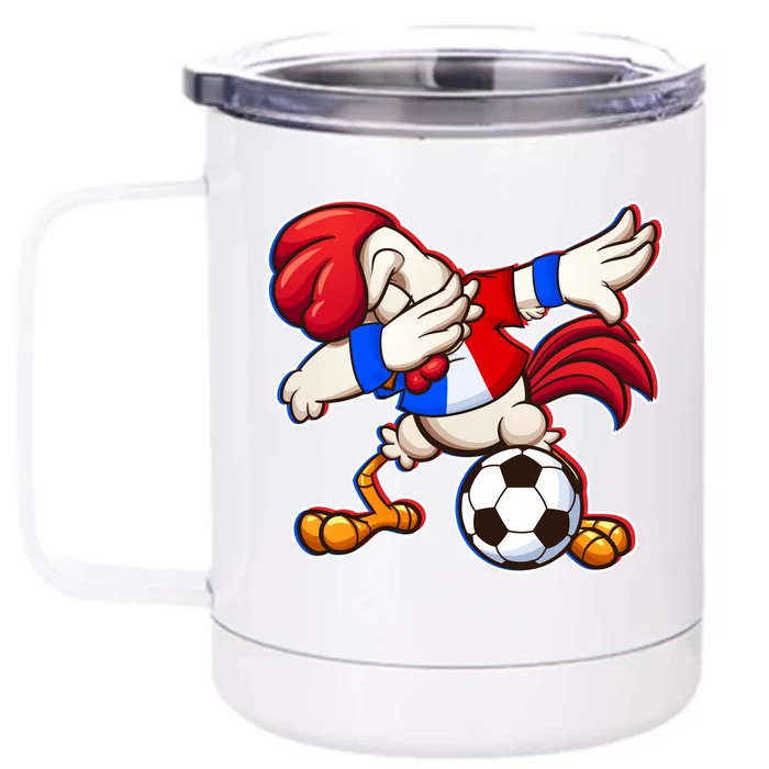 Dabbing French Soccer Rooster Front & Back 12oz Stainless Steel Tumbler Cup