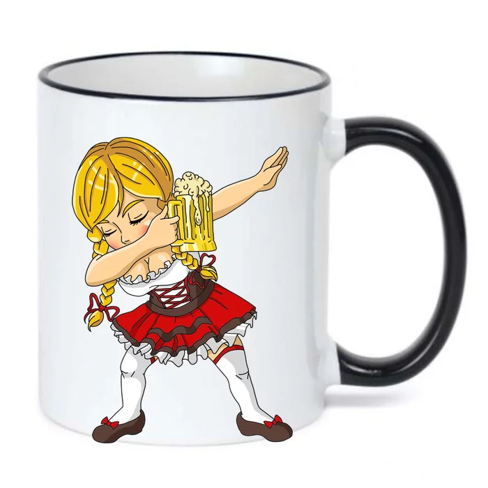 Dabbing German Girl Oktoberfest Black Color Changing Mug