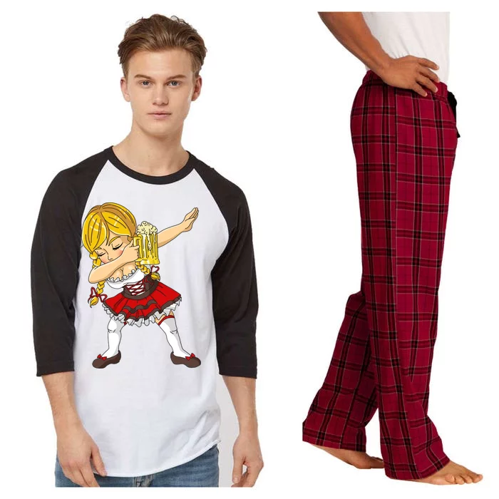 Dabbing German Girl Oktoberfest Raglan Sleeve Pajama Set