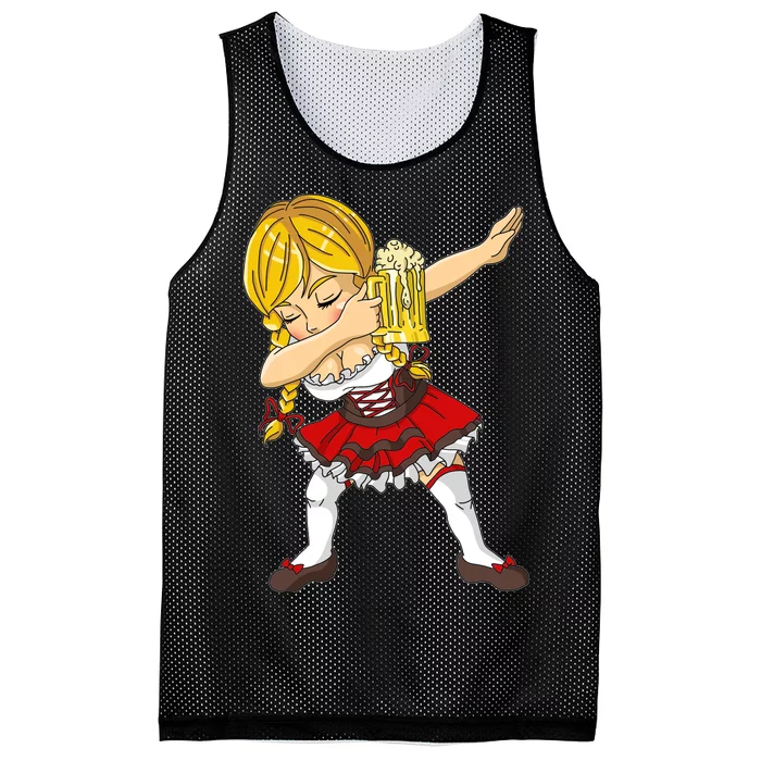 Dabbing German Girl Oktoberfest Mesh Reversible Basketball Jersey Tank