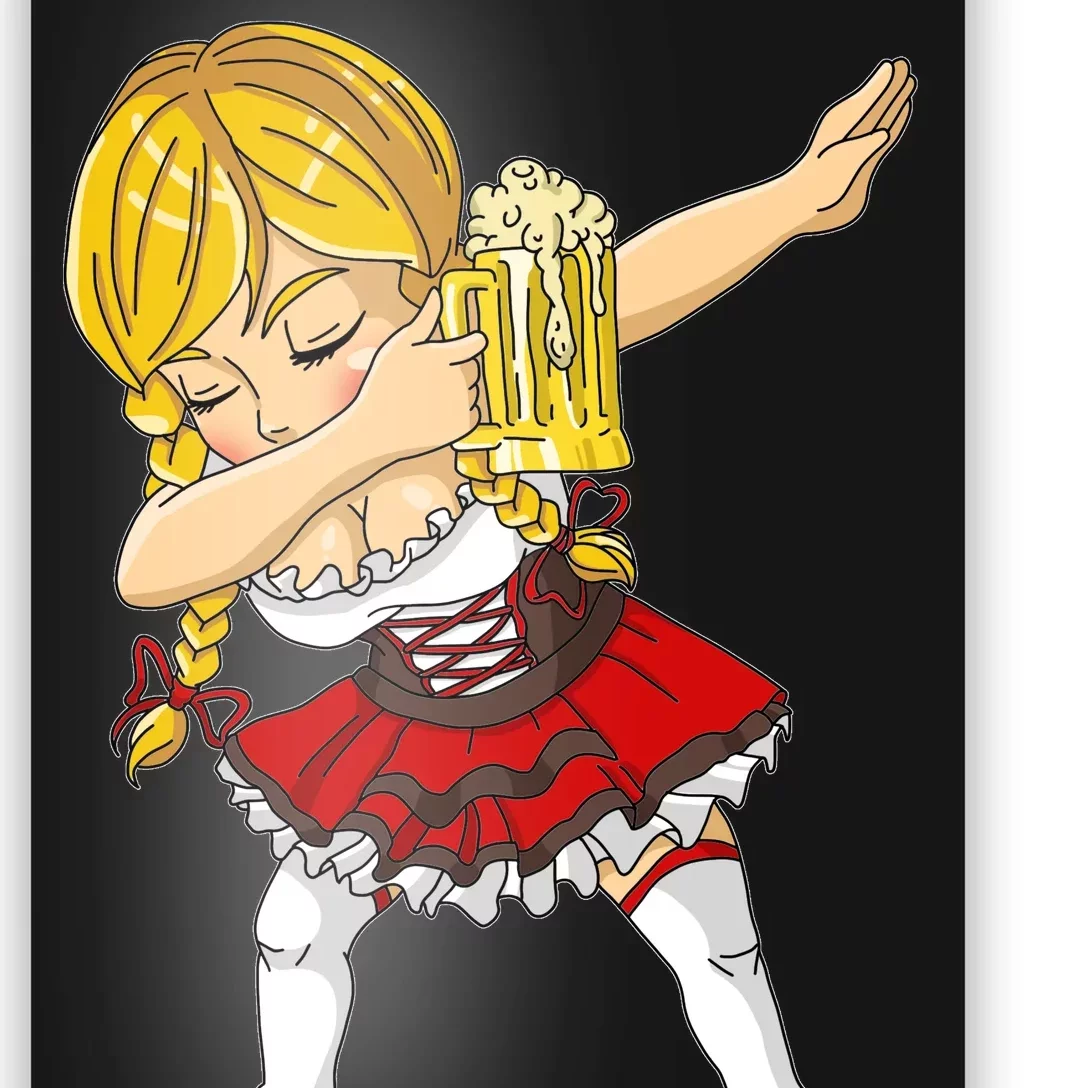 Dabbing German Girl Oktoberfest Poster