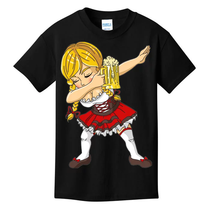 Dabbing German Girl Oktoberfest Kids T-Shirt