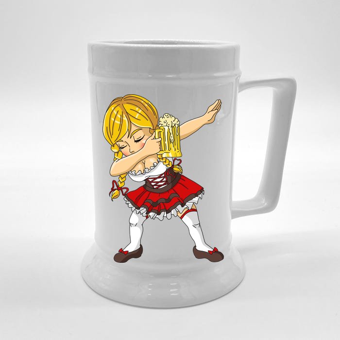 Dabbing German Girl Oktoberfest Front & Back Beer Stein