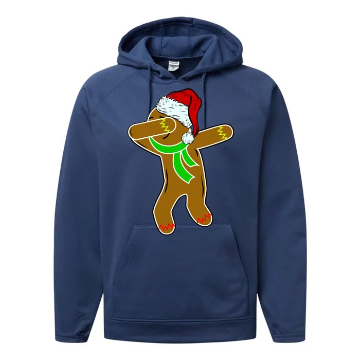 Dabbing Gingerbread Man Performance Fleece Hoodie