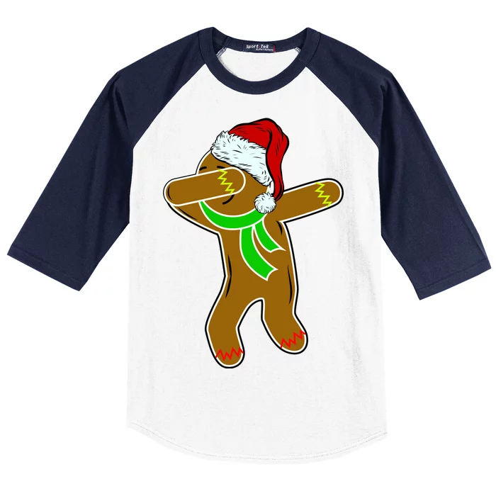 Dabbing Gingerbread Man Baseball Sleeve Shirt