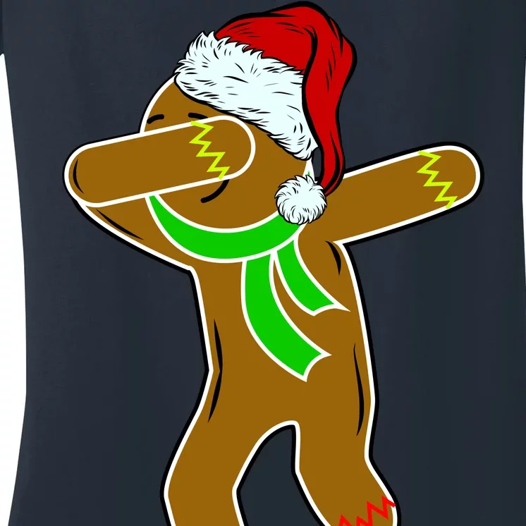 Dabbing Gingerbread Man Women's V-Neck T-Shirt