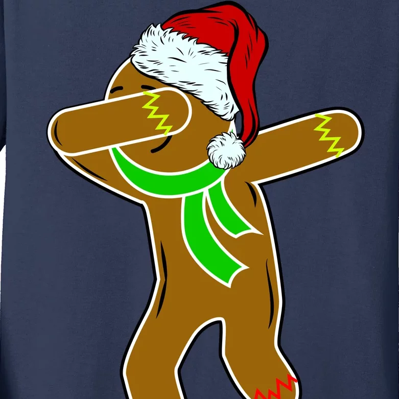 Dabbing Gingerbread Man Kids Long Sleeve Shirt