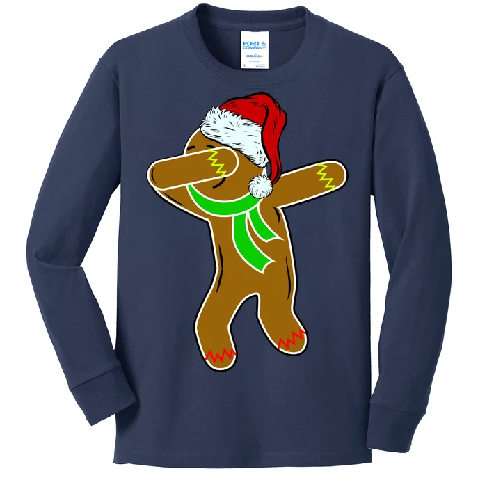 Dabbing Gingerbread Man Kids Long Sleeve Shirt