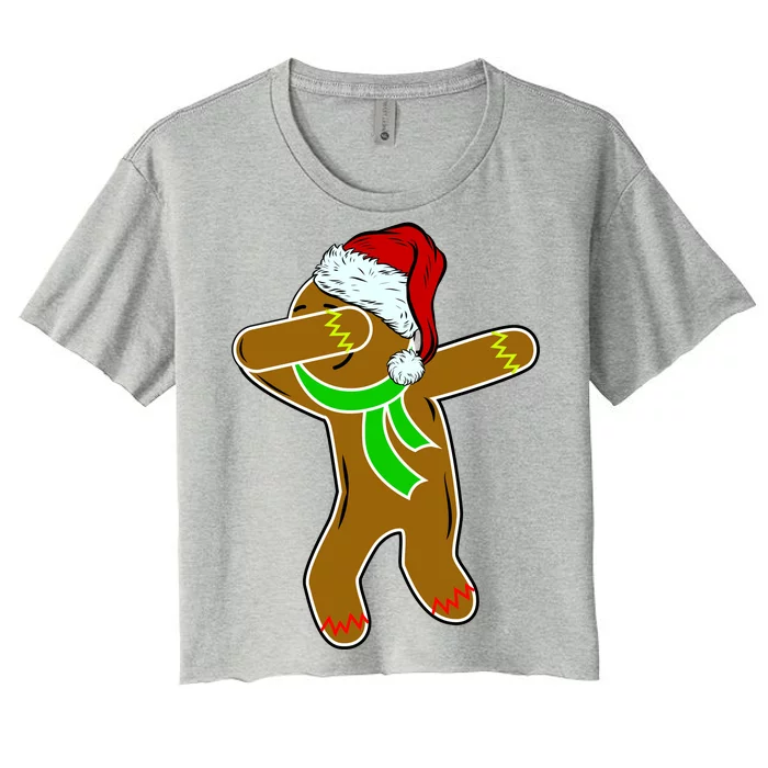 Dabbing Gingerbread Man Women's Crop Top Tee