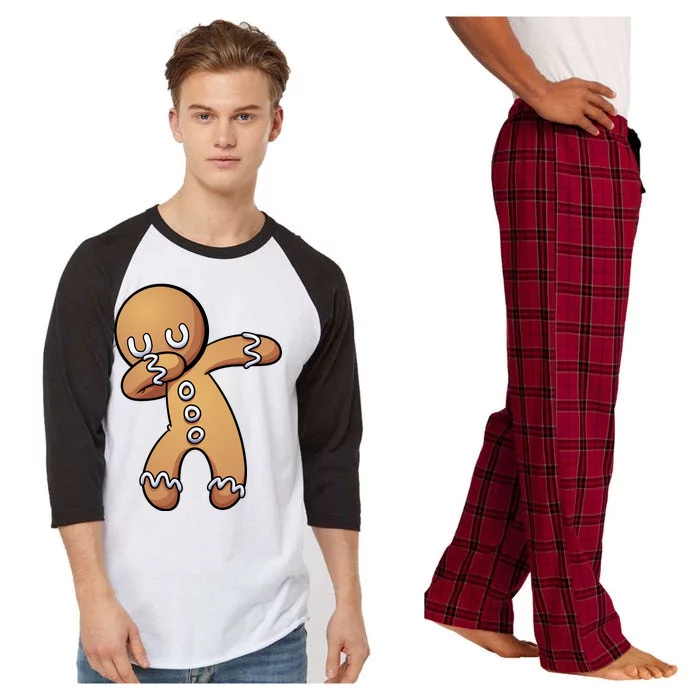 Dabbing Gingerbread Man Christmas Raglan Sleeve Pajama Set