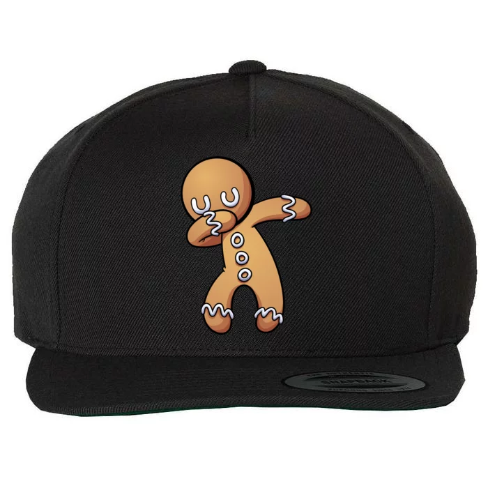 Dabbing Gingerbread Man Christmas Wool Snapback Cap