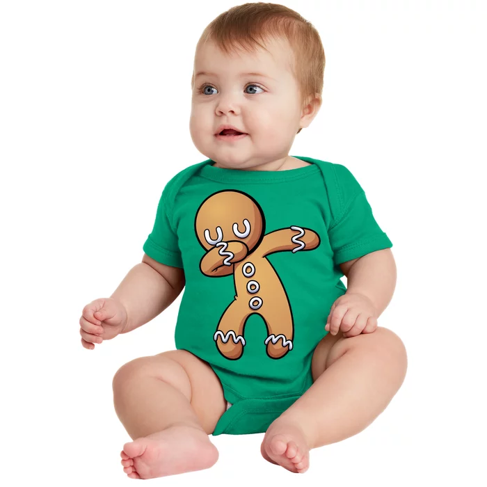 Dabbing Gingerbread Man Christmas Baby Bodysuit