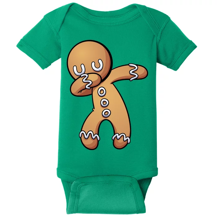 Dabbing Gingerbread Man Christmas Baby Bodysuit