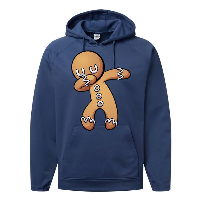 Dabbing Gingerbread Man Christmas Performance Fleece Hoodie