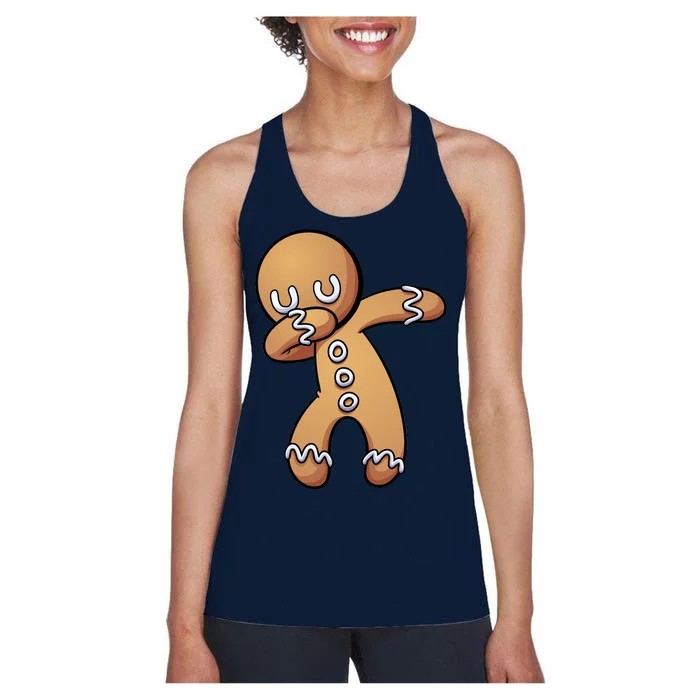 Dabbing Gingerbread Man Christmas Women's Racerback Tank