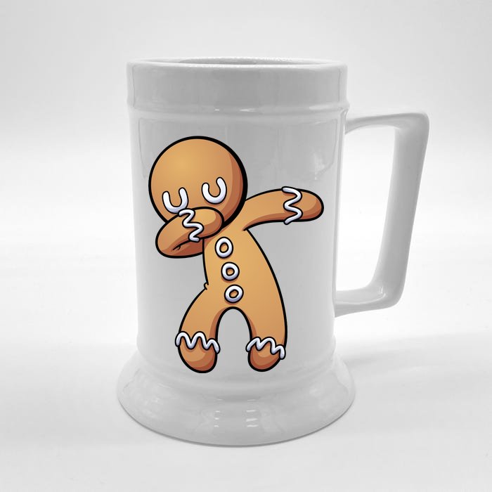 Dabbing Gingerbread Man Christmas Front & Back Beer Stein