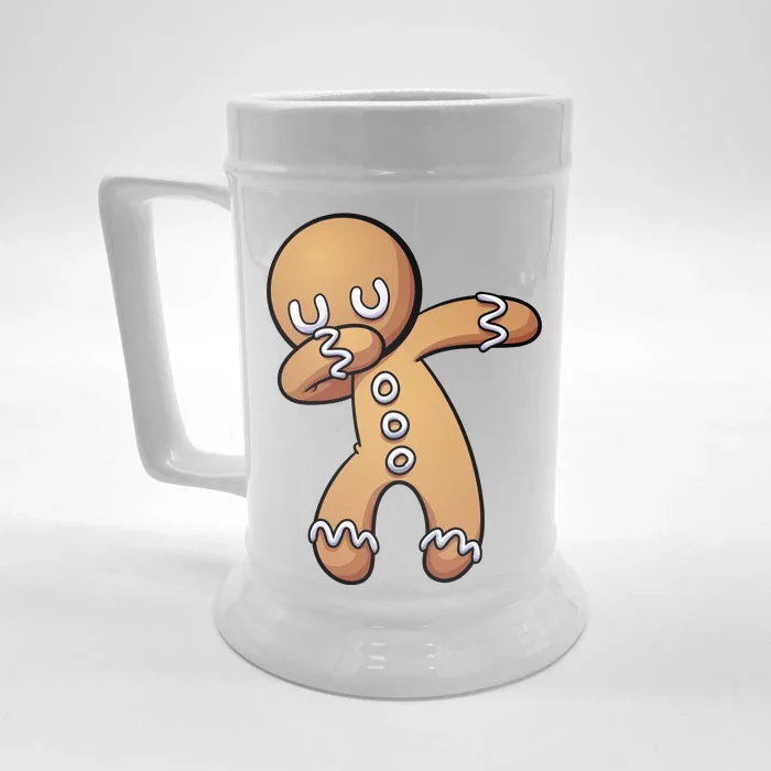 Dabbing Gingerbread Man Christmas Front & Back Beer Stein