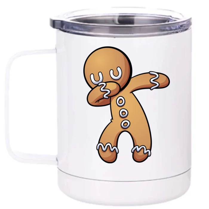 Dabbing Gingerbread Man Christmas Front & Back 12oz Stainless Steel Tumbler Cup