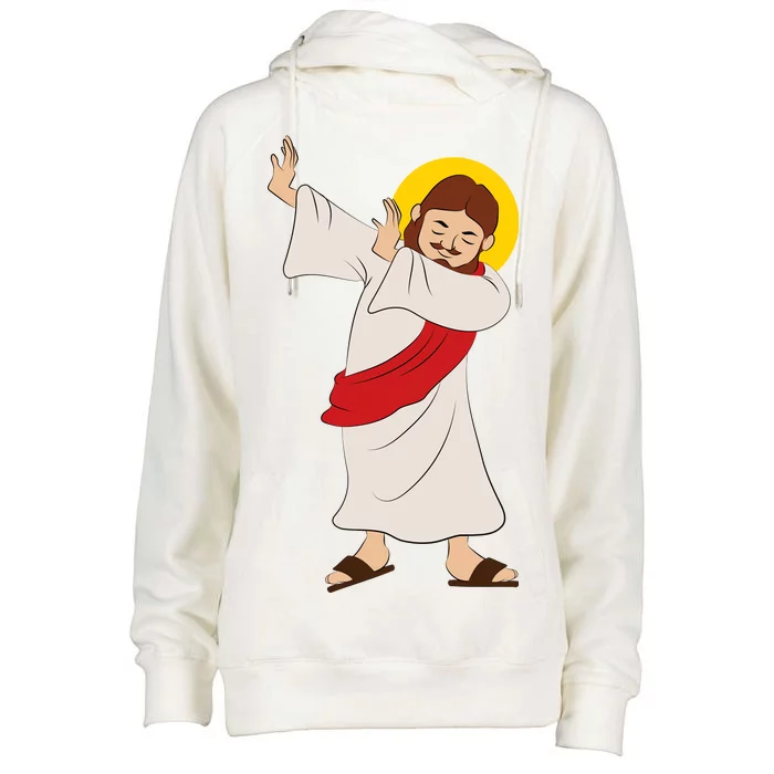 Dabbing Jesus Womens Funnel Neck Pullover Hood