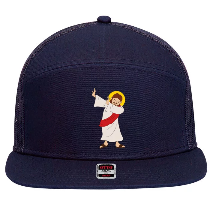 Dabbing Jesus 7 Panel Mesh Trucker Snapback Hat