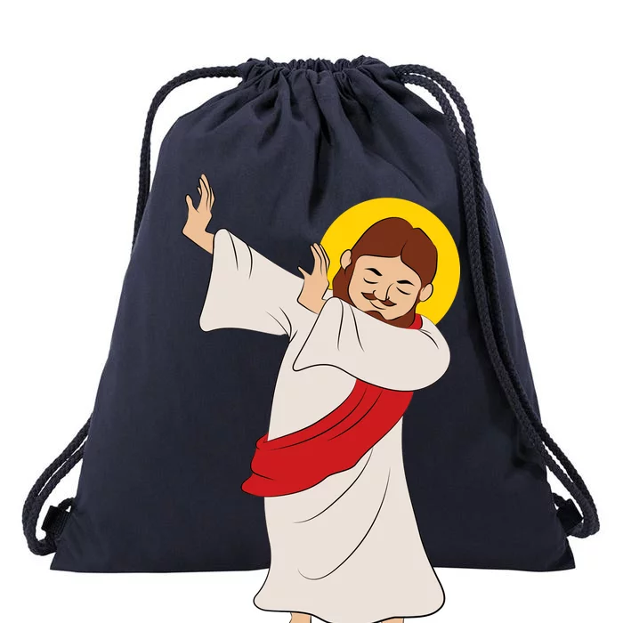 Dabbing Jesus Drawstring Bag